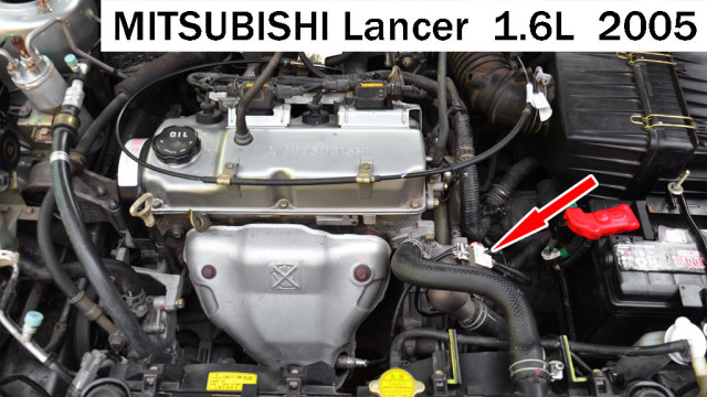 Typical location of the engine coolant temperature sensor.
